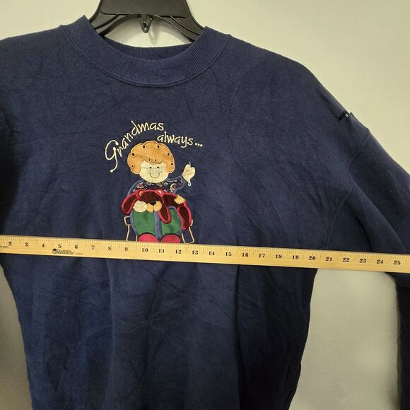 MC Energy Sportswear VTG Grandmans always patch‎ things up Size XL Sweater Blue - Picture 7 of 11